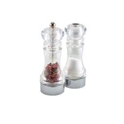GenWare Clear Acrylic Pepper Grinder & Salt Shaker Set 15cm