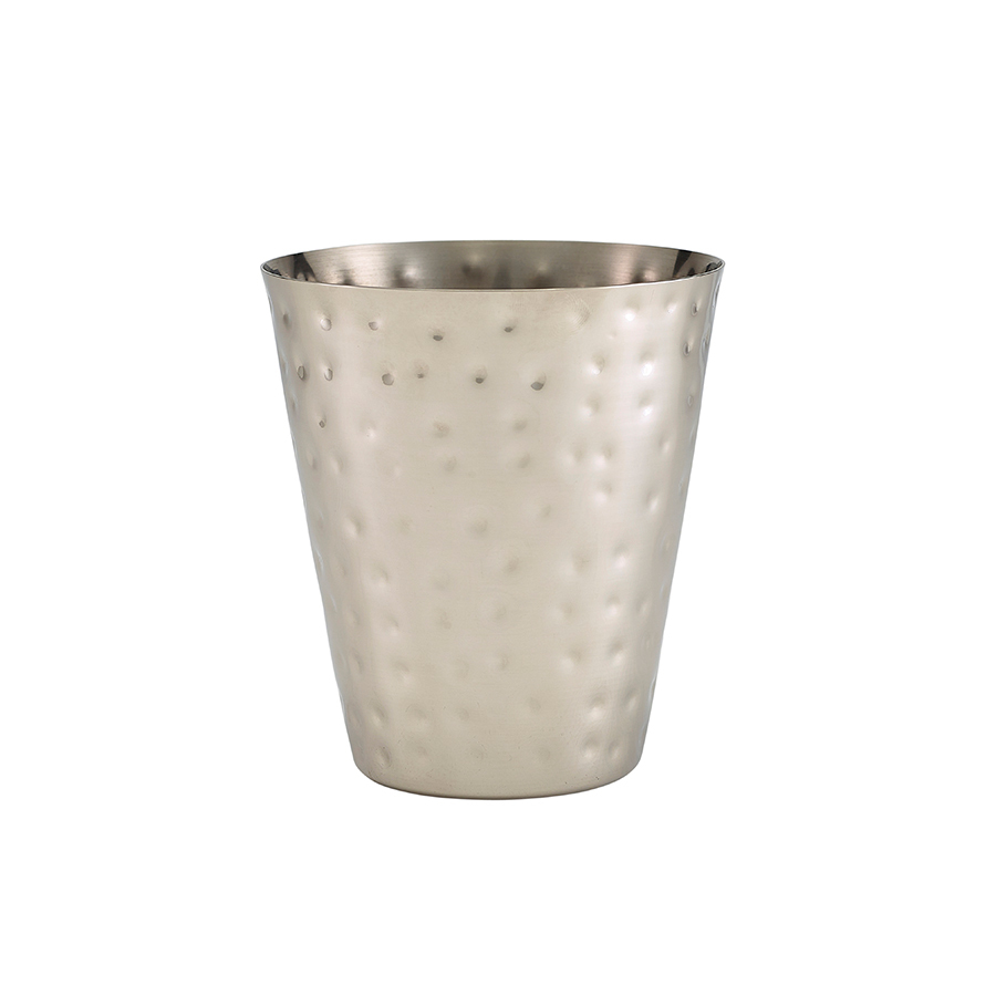 Hammered Stainless Steel Conical Serv. Cup 9 x 10cm