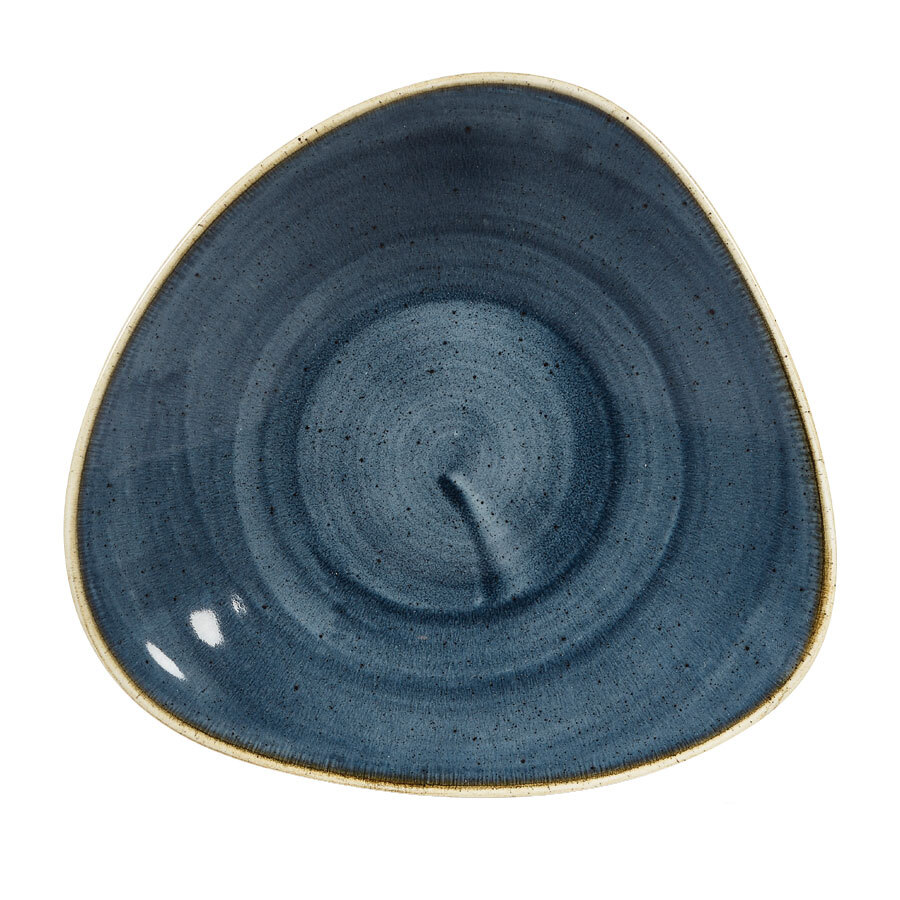 Churchill Stonecast Vitrified Porcelain Blueberry Triangular Shallow Bowl 21cm