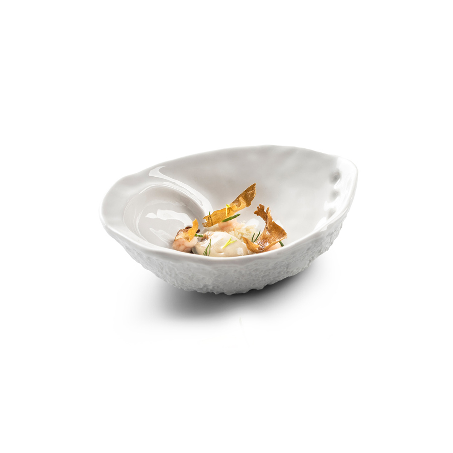 Pordamsa Mediterranean Textures Porcelain Gloss/Matte White Abalone Bowl 17cm 280ml