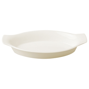 Rak Minimax Vitrified Porcelain White Eared Oval Dish 20cm