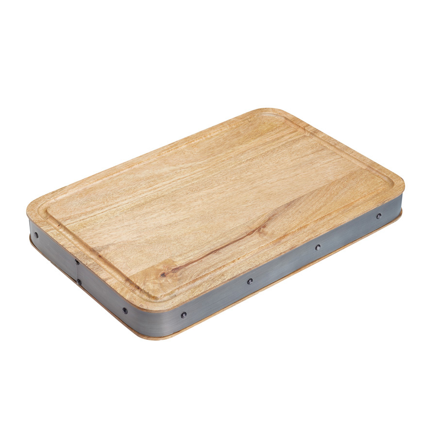 KitchenCraft Industrial Kitchen Handmade Rectangular Wooden Butcher's Block Chopping Board