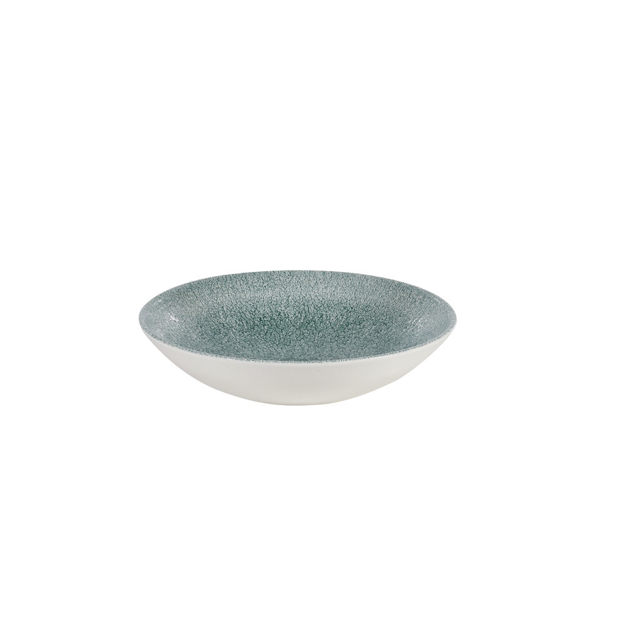 Churchill Studio Prints Raku Vitrified Porcelain Jade Green Round Coupe Bowl 18.2cm 15oz