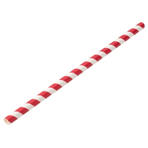 Paper Jumbo Red Stripe Straw 9 Inch 23cm 8mm Bore