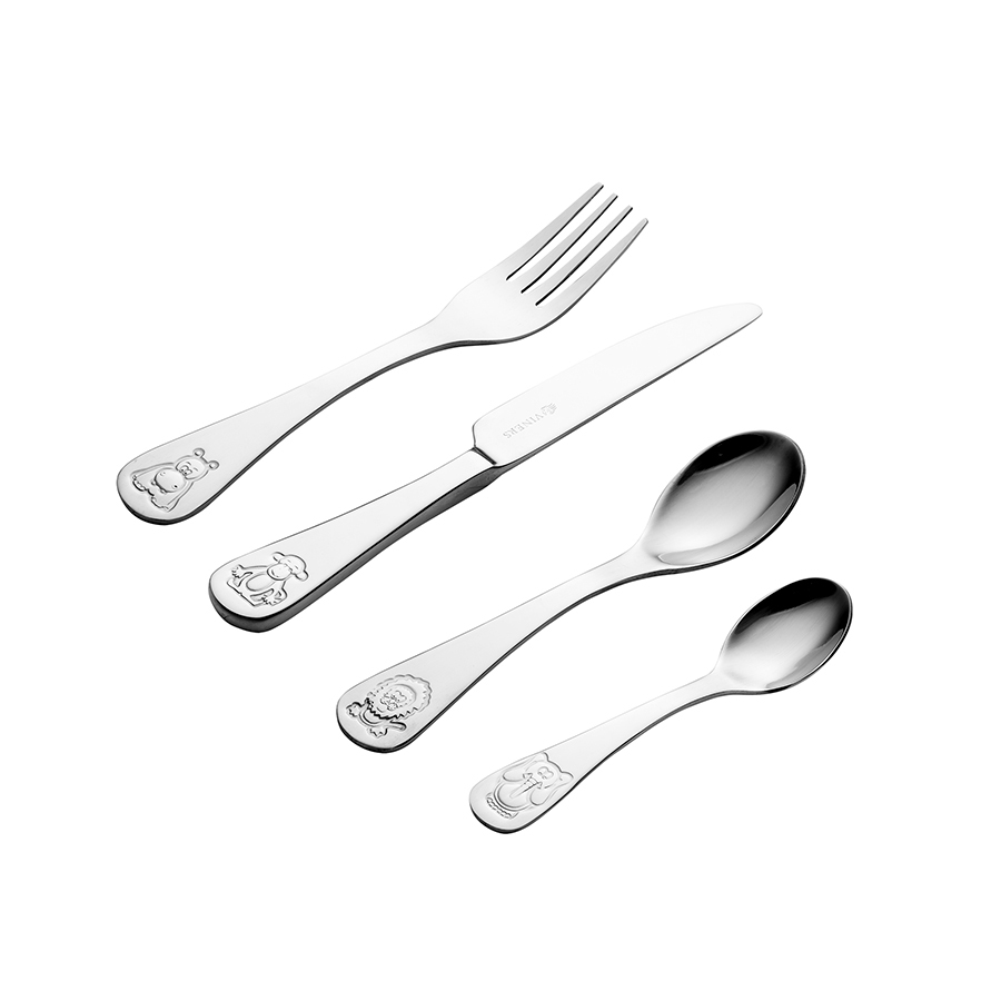 Viners Jungle 18/10 Stainless Steel 4 Piece Kids Cutlery set Gift Box