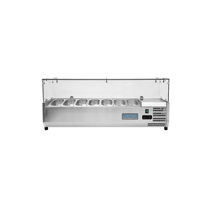 Arctica Refrigerated Prep Top Unit - 7 x 1/4GN Capacity with Glass Sneeze Screen Top