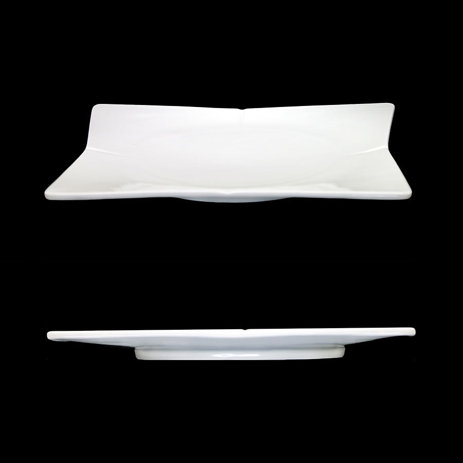 Crème Impressions Vitrified Porcelain White Carré Plate 27cm