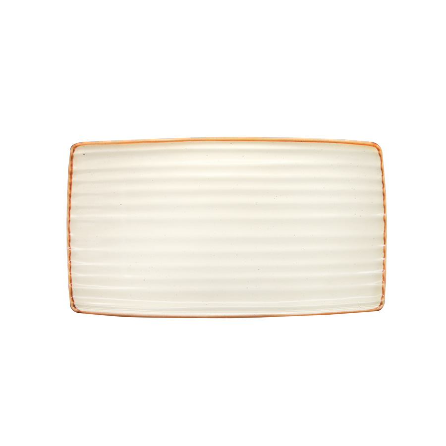 Artisan Coast Vitrified Fine China Cream Rectangular Platter 36x20cm