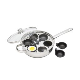 KitchenCraft Stainless Steel Six Hole Egg Poacher 28cm