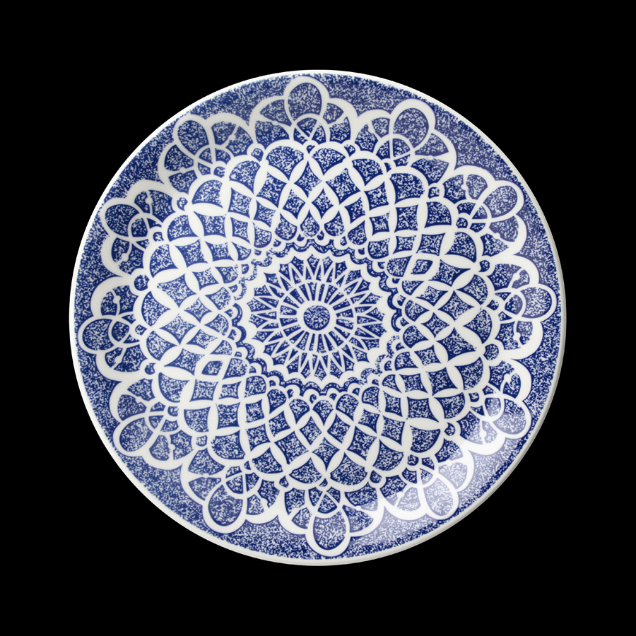 Steelite Ink Vitrified Porcelain Nomad Blue Round Coupe Plate 25.25cm