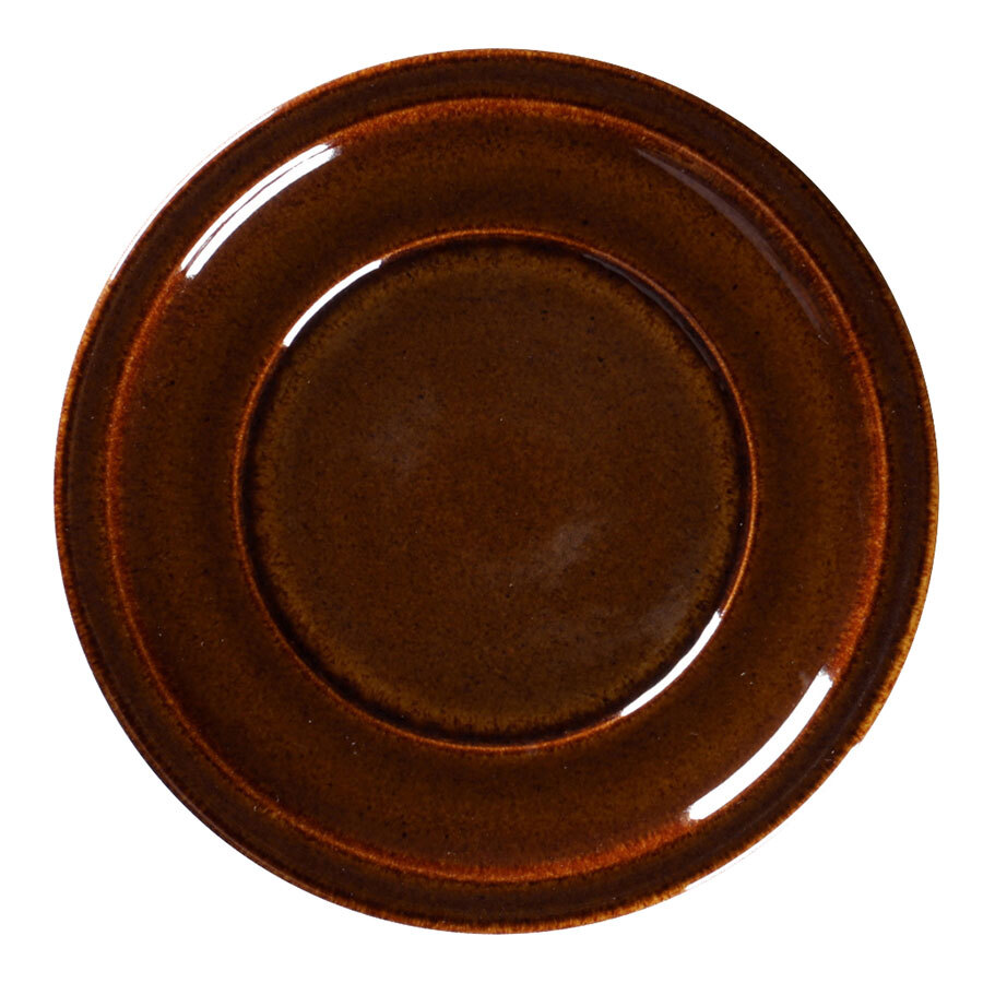 Rak Ease Vitrified Porcelain Honey Round Flat Plate With Rim 16cm