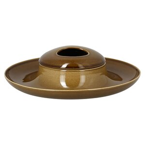 Rak Sugestions Ashore Vitrified Porcelain Round Brown Curved Lid 14.5cm