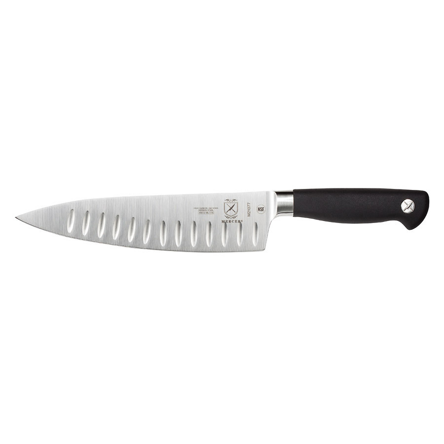 Mercer 8 inch Chef Knife Granton Edge Short Bolster