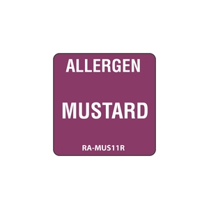 Mustard Allergen Label Purple 2.5x2.5cm