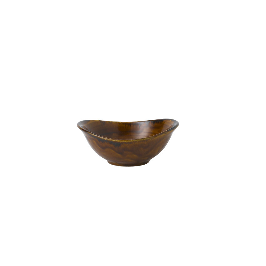 Dudson Harvest Vitrified Porcelain Brown Oval Deep Bowl 17.4x14.7cm 47cl 16.5oz