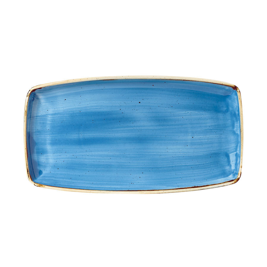 Churchill Stonecast Vitrified Porcelain Cornflower Blue Oblong Plate 34.50x18.5cm