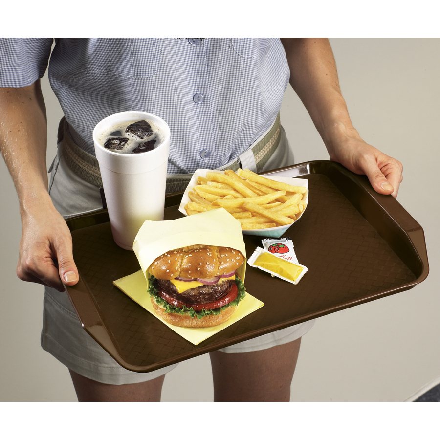Cambro Fast Food Plastic Brown Handled Rectangular Tray 43x30cm