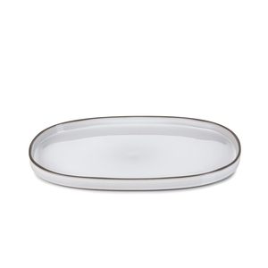 Caractere White Cumulus Oval Plate 35.5 x 21.8cm