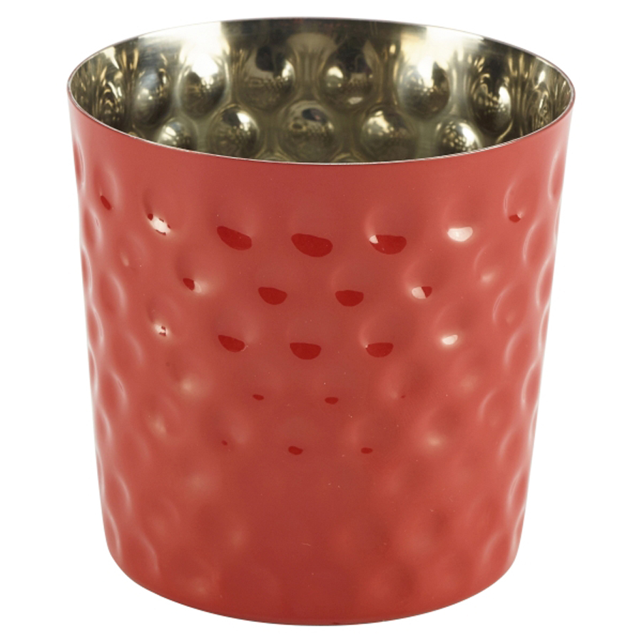 Stainless Steel Serving Cup Hammered 8.5 x 8.5cm Red