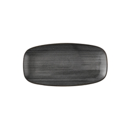 Churchill Stonecast Raw Vitrified Porcelain Black Oblong Plate 29.8x15.3cm